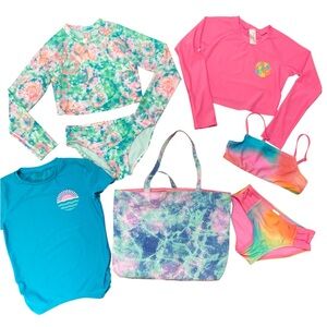 Girls swimsuits-assorted- size 8